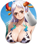3D Mouse Pad Oppai Mousepad with Soft Gel Wrist Rest Anime Manga Gaming Boob pad Anti-Slip Mouse Mat （Yamat）