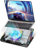 G-STORY Gaming Laptop Cooling Pad with Movable Fan and Automatic Speed Adjustable by TemperatureMusic Sync RGB LightLow Noise Laptop Cooler 3 Speed 1500/1750/2000RPM(140MM) Stand 12–18 Notebook