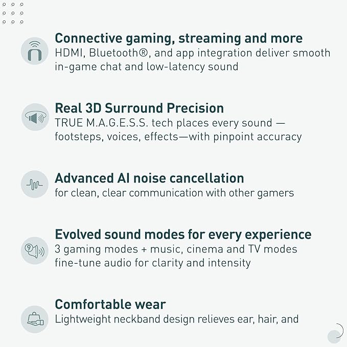 Panasonic SoundSlayer Wearable Speaker System for Gaming Movies and Music Lightweight Neck Speaker with Built-in Microphone and Immersive Dimensional Sound - SC-GNW30