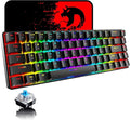65% Wired Gaming Mechanical Keyboard and Mouse Combo Mini 68 Keys RGB Backlight Lightweight RGB Optical MouseMouse Pad Compatible with PS4XboxPCLaptopMAC (Black/Blue Switch)