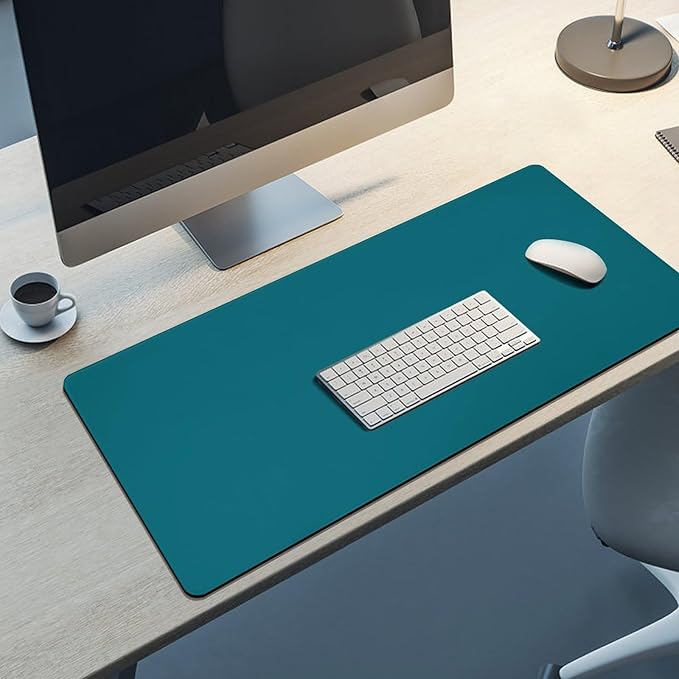 Desk Pad Large Mouse Pads Plain Teal Dark Blue Desk Mat for Computer Laptop &amp Gaming Desk Mousepad Writing Mat for GamerOffice &amp Home 16 x 36inch