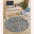 Yellow Red Black PU Leather Office Home Chair Mat Gaming Computer Rolling Chair Mats Print Classical Savannah Mammal Round Chair Cushion Non-Slip Low-Pile Hardwood Floor Mats Leopard Diameter 47.2 in