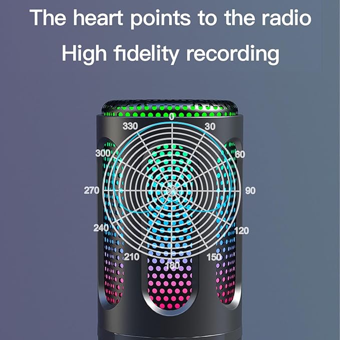 Zunate Dynamic Microphone XLR USB Interface Cardioid Pickup Pattern RGB Microphone for Vocal Voice Over Streaming Studio Metal Mic with Mute Headphone Jack for Gaming