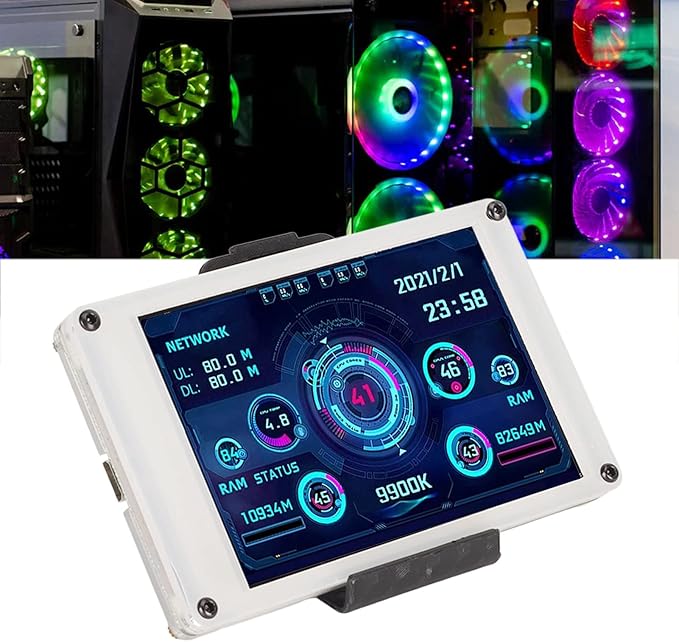 3.5in USB Screen PC CPU Data Monitor PC Sensor Panel Display Temperature MonitorComputer Monitor for aida64 for Linux Gifts