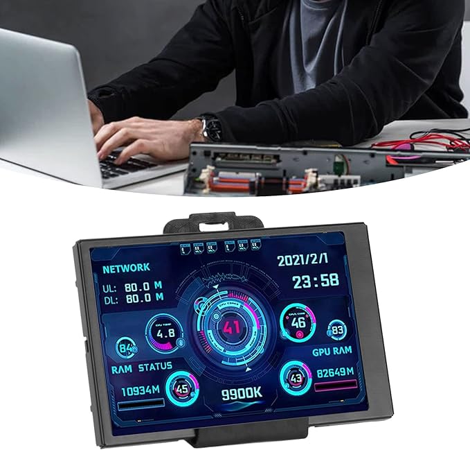 Pomya 3.5 Inch USB Mini Screen 360 Rotation 320 x 480 Resolution Monitor Computer Monitor