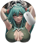 3D Mouse Pad Oppai Mousepad with Soft Gel Wrist Rest Anime Manga Gaming Boob pad Anti-Slip Mouse Mat （Nellie）