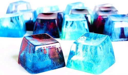 1 Pcs Handmade Seabed Landscape R4 Keycap Resin Artisan Backlit Switch SA Profile for Cherry MX RGB Gaming Mechanical Keyboard DIY Replace (multicolor)