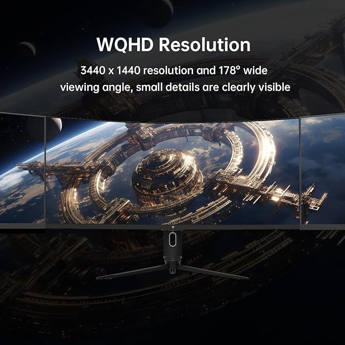 KTC 34 Inch Ultrawide Monitor 180Hz WQHD 3440X1440 Curved Gaming Monitor 1500R PC Monitor HDR FreeSync &amp G-Sync HDMI DisplayPort VESA Tilt Swivel Height Pivot Adjustment H34S18S