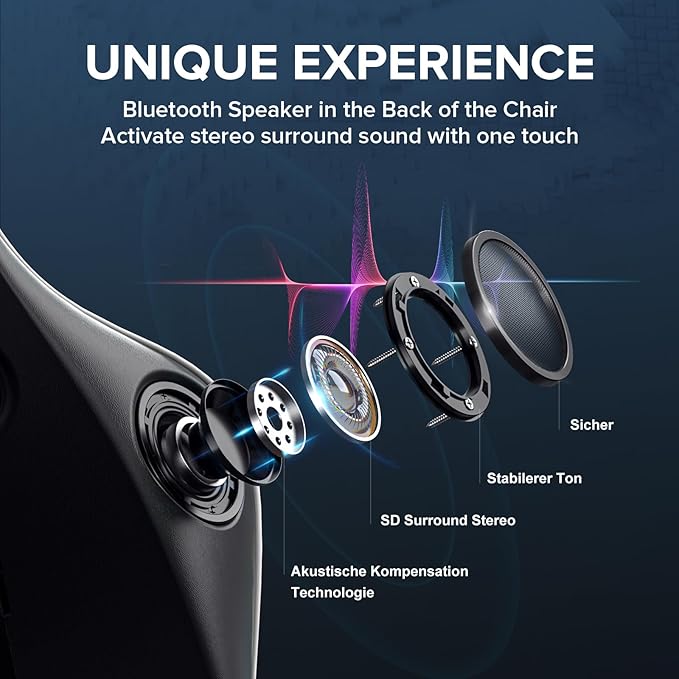 GTRACING Gaming Chair with Footrest Speakers Video Game Chair Bluetooth Music Heavy Duty Ergonomic Computer Office Desk Chair Camouflage