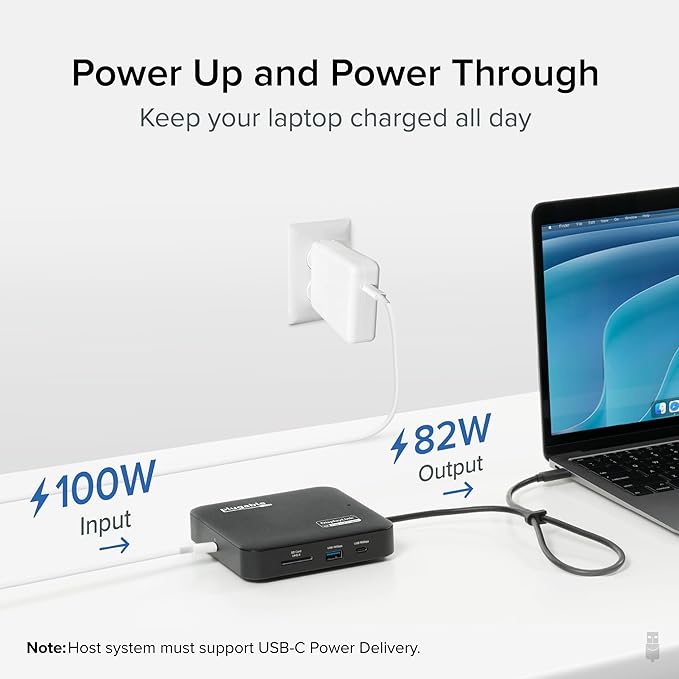 Plugable 7-in-1 USB-C DisplayLink Dock – Dual 4K 60Hz HDMI USB-C &amp USB-A (10Gbps) SD Card Gigabit Ethernet 100W PD Charging – Compatible with macOS &amp Windows MacBook Dual Monitor Support