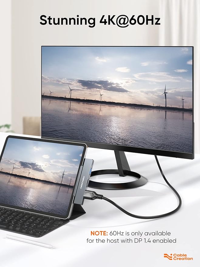 iPad Pro USB C Hub CableCreation 5-in-1 USBC Hub Multiport Adapter with 4K 60hz HDMI USB 3.0 USB C Charging and 3.5mm Audio Jack with Magnetic Grip for MacBook iPad ProiPad Air and More