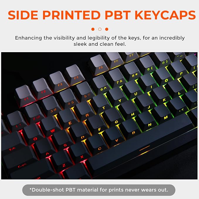 DAREU EK75PRO Wireless Gaming Keyboard75% RGB Hot-Swappable Creamy Mechanical Keyboard with Knob2.4Ghz/BT5.1/USB-C Connectivity Gasket MountSide Printed PBT Keycaps Linear Switch for Win/MAC