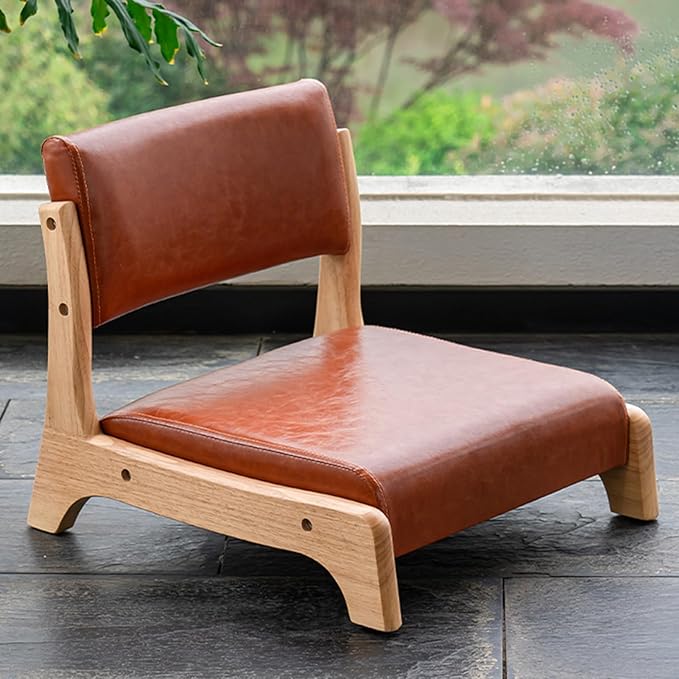 BTZHY Floor Chair Tatami Chair Japanese Style Upholstered Floor Chair Lazy Sofa Accent Meditation Floor Seat for Bay Window Living Room Bedroom