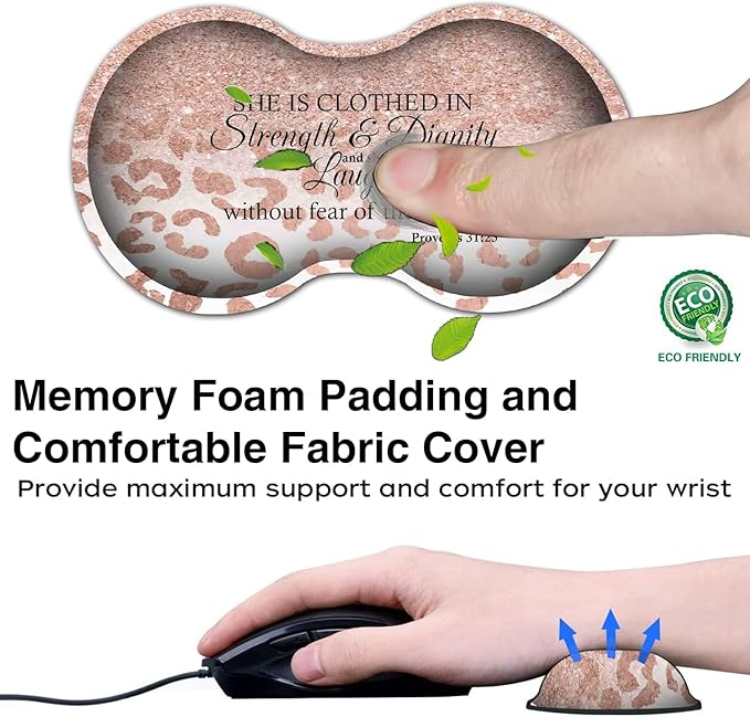 Desk Pad Extended Large Mouse Pad with Stitched Edges (31.5X11.8In) Ergonomic Mouse Wrist Rest Support Waterproof Computer Keyboard Mouse Mat Proverbs 31:25 Verse Pink Gilt XXL Gaming Mouse Pad