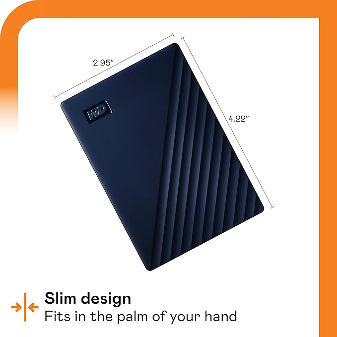 WD 6TB My Passport for Mac Navy Portable External Hard Drive with Backup Software and Password Protection USB 3.1/USB 3.0 Compatible - WDBK6C0060BBL-WESN