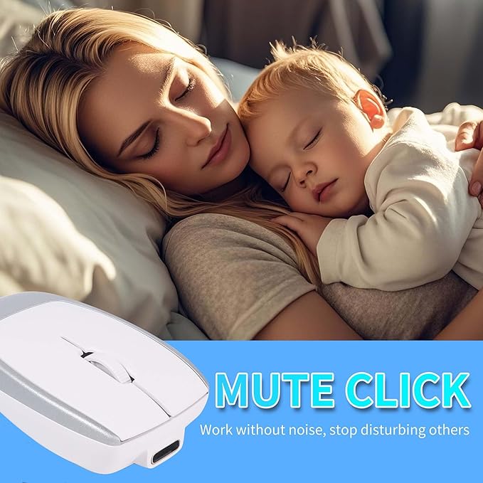 Wireless Mini Bluetooth Mouse with Card Reader (Up to 2TB)Portable Compact Silent Rechargeable Small Finger Optical Travel Mouse for PC/Laptop/Tablet/Smartphone Students Kids Girl Boy Gift (Silver)
