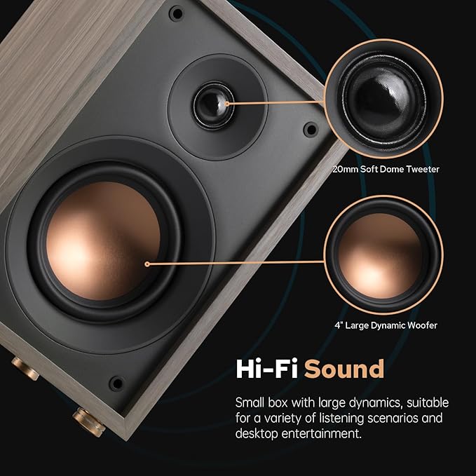 HiVi-Swans Oasis 140 Passive Speakers 2-Way HiFi Bookshelf Speakers for TV Desktop Stereo or Home Theater Surround Sound - Needs Amplifier or Receiver to Operate