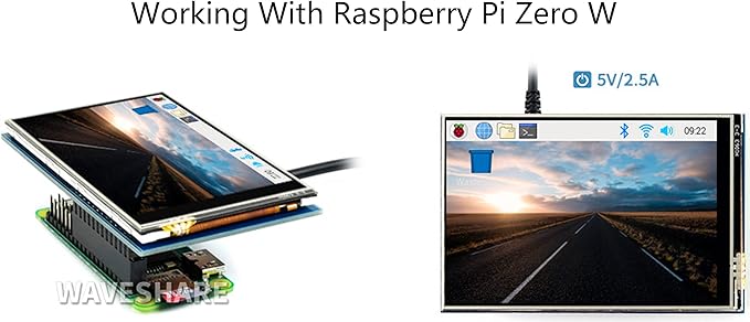 Waveshare 3.5 Resistive Touch Screen IPS LCD 480x320 XPT2046 Controller Compatible with Raspberry Pi 5/4B/3B+/3B/2B/A+/B+/Zero W/Zero 2W