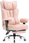 GTPLAYER Big and Tall Office Chair 400LBS Wide Ergonomic Gaming Chair with Deluxe Embossing Designed Leather with Foot Rest150°Reclining Adjustable Soft Armrests Pocket Spring Back Support and Pillow