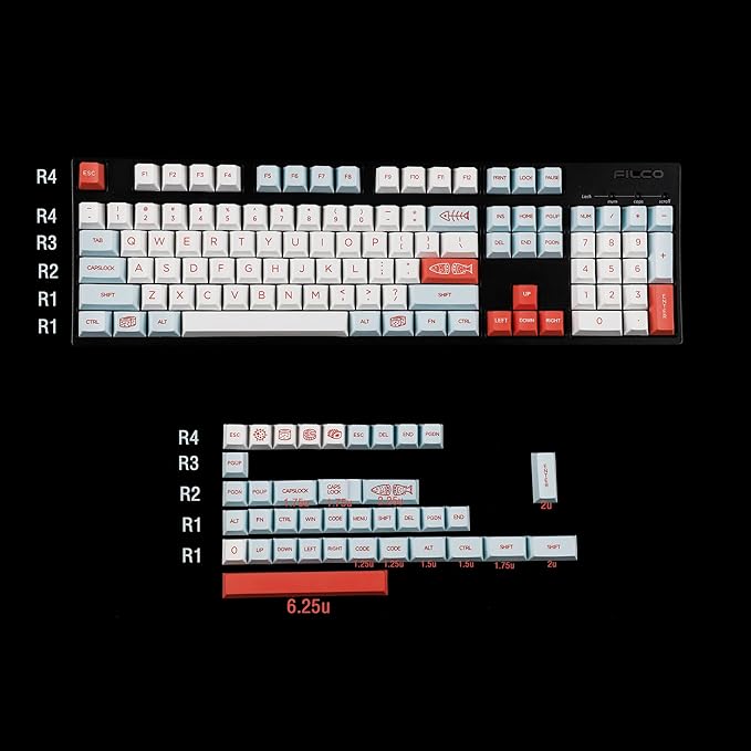 142 Salmon Keycaps Dye-Sub Thick PBT Cherry Profile Key caps for TKL 61 64 68 75 87 96 104 108 GMMK MX Mechanical Keyboard