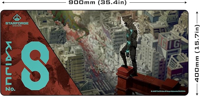 Hyakkei 004 - Kaiju No. 8 Gaming Desk Mat – Large Extended Mouse &amp Keyboard Pad