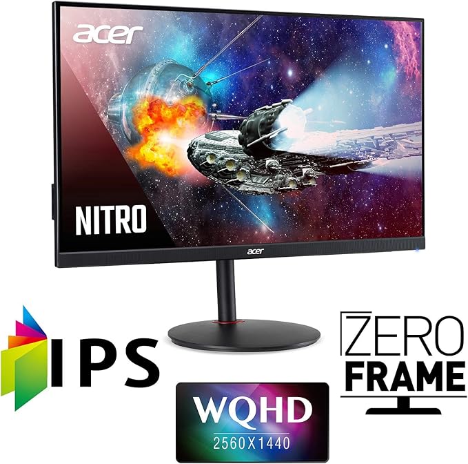 acer Nitro XV272U Pbmiiprzx 27 WQHD (2560 x 1440) IPS G-SYNC Compatible Monitor 144Hz 1ms VRB VESA Certified DisplayHDR400 DCI-P3 Delta E&lt2