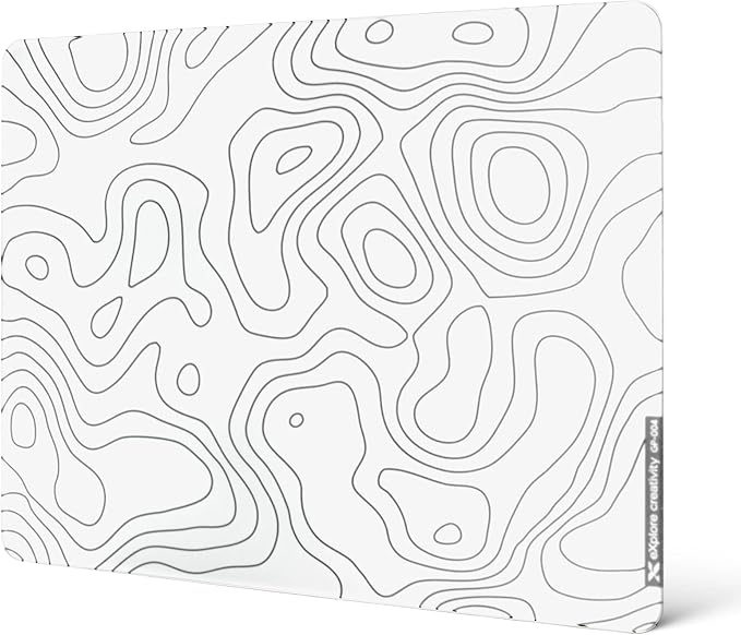 XVX White Topograph Glass Mousepad 4.0 Hard Mouse Pad for GamingUltra-Smooth Micro-Etched Surface Mouse Mat with Non-Slip Rubber Base(410mm*310mm)