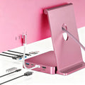 USB C Hub for iMac 24 inch M4/M3/M1 8-in-1 Dock with 4K HDMI4TB M.2 SSD Enclosure 10Gbps USB-A &amp C 3.2 SD/TFCompatible with Pink iMac Accessories