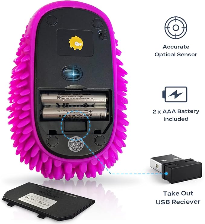 HedgeHog Health Hoglet Fidget Computer Mouse – Cute Wireless Design Perfect Tactile Tool for Stress Relief and Focus. Combines Comfort and Functionality for a Unique and Engaging Experience.