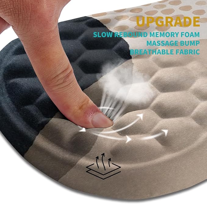 Hokafenle Ergonomic Mouse Pad Wrist Support Wrist Rest Mousepad for Carpal Tunnel Pain Relief with Integrated Memory Foam Slope Massage Bulge (11.8x7.9 inchAbstract Marble