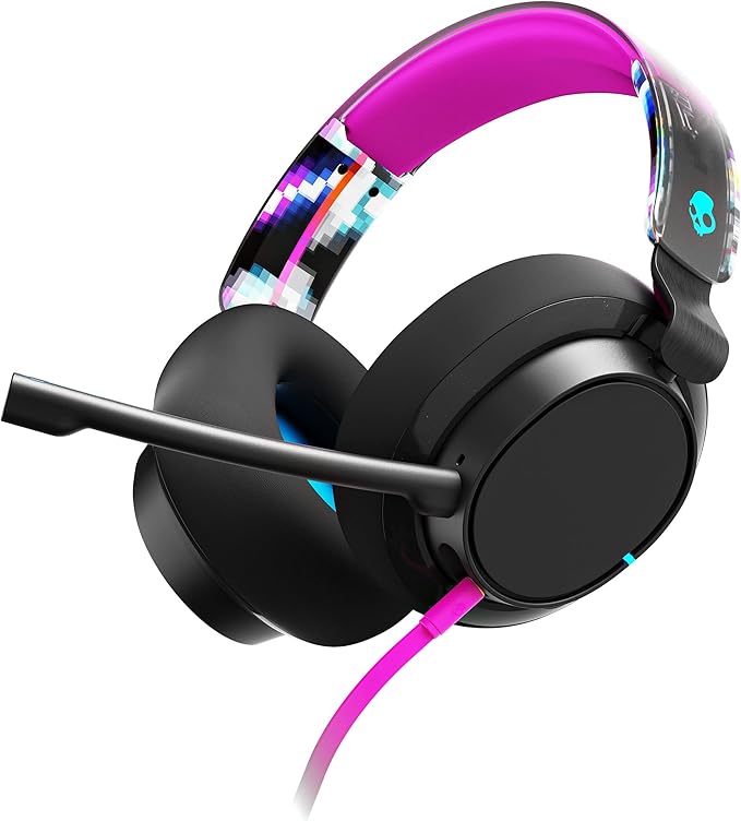 Skullcandy SLYR Pro Multi-Platform Wired Gaming Headset Removable Mic Lightweight Design Ultra-Soft Memory Foam Ear Cushions Mute and Volume Controls PC Xbox PlayStation - Black Digi-Hype