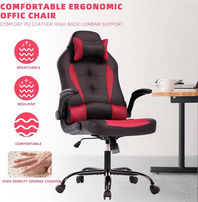 Gamer Chair PC Gaming Chairs for Adults Computer Chair Massage Chair Computer Chairs Video Game Chair for Adults Chair Gaming with Lumbar Support and Headrest for Adults Women Men