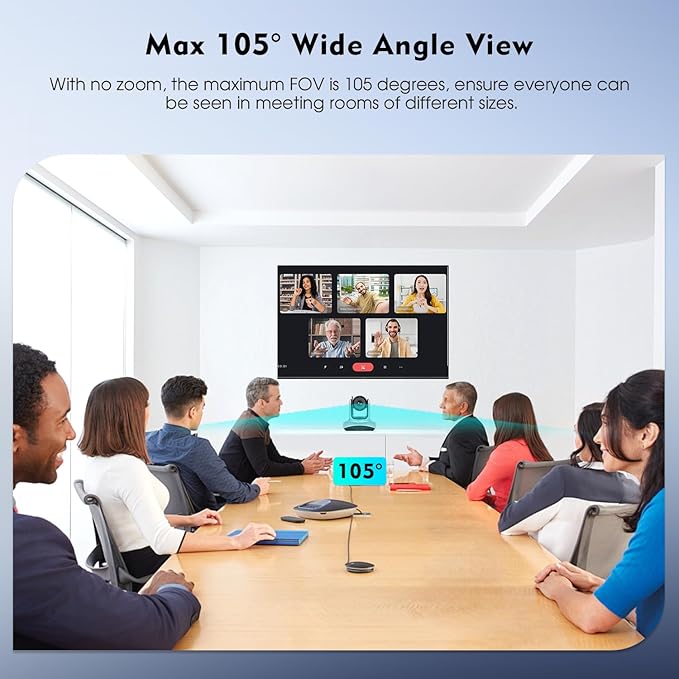 TOALLIN Wireless PTZ Conference Room Camera 3X Optical Zoom Streaming Camera 1080P Full HD Wireless Webcam for Video Conferencing/Live Streaming/Church Services Worship/Online Education