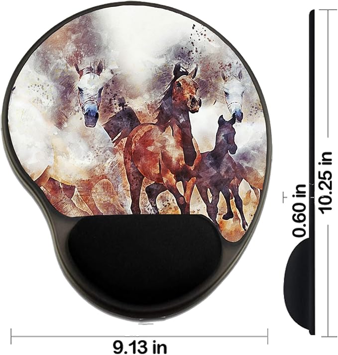 MSD Mousepad Wrist Rest Protected Mouse Pads/Mat with Wrist Support Design for Horse Cowboy Nature Dust Rope Ranch Animal Beauty Gallop Corral Western Out