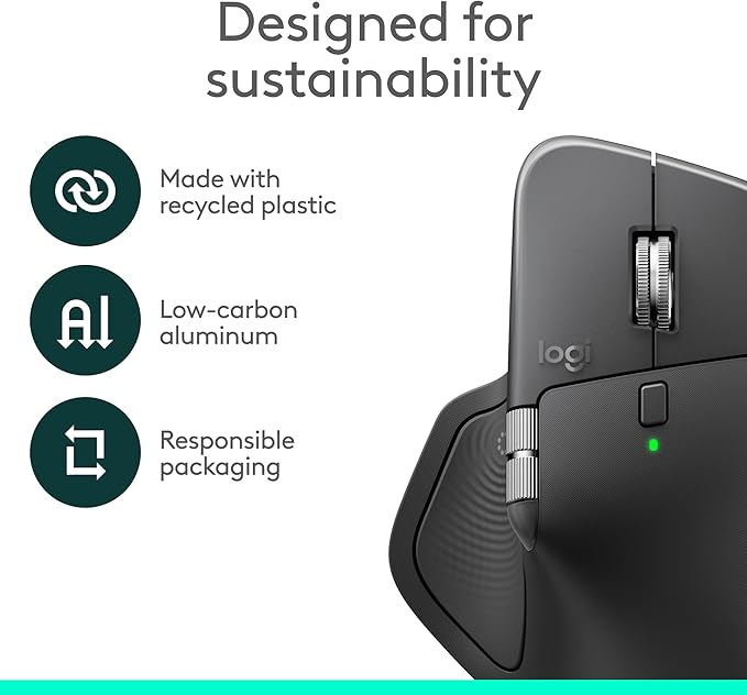 Logitech MX Master 4 for Business Wireless Mouse with Quiet Clicks 8K DPI MagSpeed Scrolling Logi Bolt Receiver Bluetooth Actions Ring Haptics USB-C Charging – Graphite