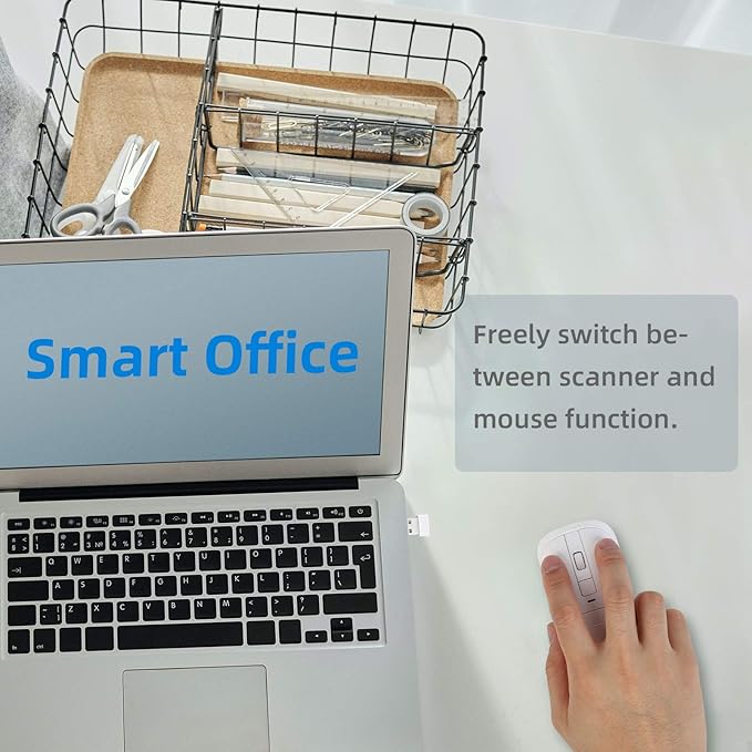 New Wireless Mouse Barcode Scanner 2-in-1 Design 2D Handheld Barcode Scanner with Wireless Mouse Functions for POS SystemStoreSupermarket Warehouse.(Black)