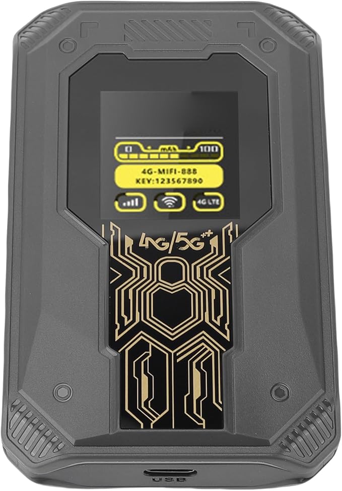 Estink 4G Mobile WiFi Hotspot with Time Display Portable Router with SIM Card Slot 300Mbps Wireless Connectivity for Travel Outdoor Business