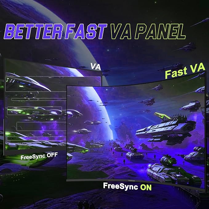 Amzfast 27 inch 240Hz Curved Gaming Monitor FHD 1080P Monitor Gaming with Upgraded Built-in Speakers MPRT 1ms with Fast VA Panel | 130% sRGB 4000:11500R | 12 Months Warranty Exchange