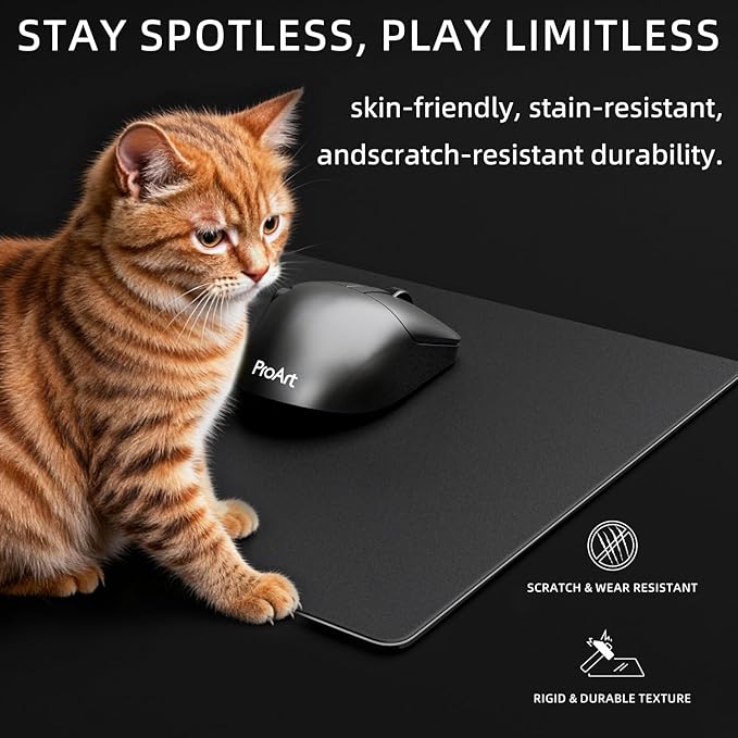 Glass Gaming Mousepad Tempered Glass Hard Mouse PadSmooth SurfacePrecise ControlSuitable for Esports Games and Office Use12.2x16.2InBlack