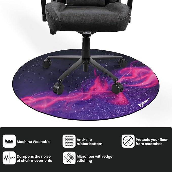 Arrozi Floor Mat Zona Microfiber Gaming Chair Floor Mat for Carpet Anti-Slip Noise Dampening FloorMat for Office Chair (Galaxy)