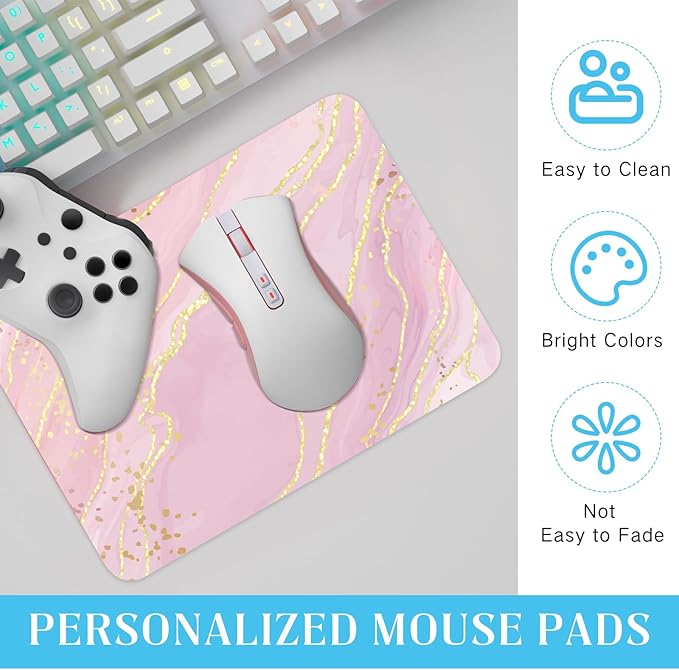 Nezyo 21 Pieces Sublimation Mouse Pad Blanks Non Slip Rubber Blank Pad Round Rectangle Heart Shaped Mouse Pad for DIY Crafts Transfer Heat Press Printing
