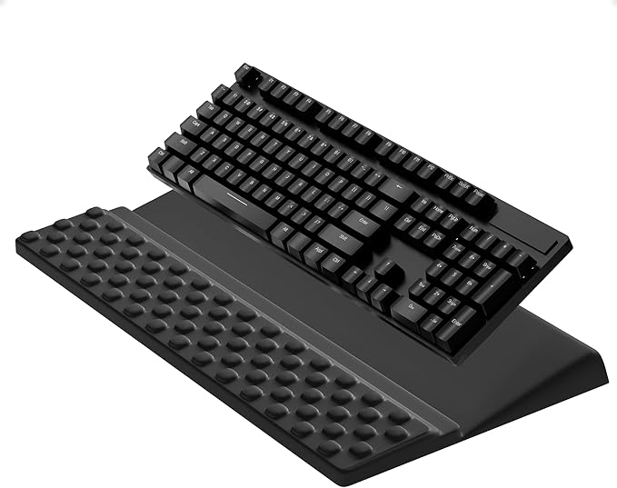 Ospelelf Keyboard Stand with Wrist Rest Comfy Ergonomic Keyboard Riser Holder for Office Home