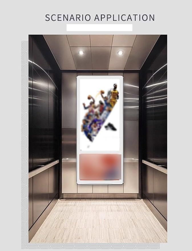 Wall Mounted Elevator LCD Advertising Display Player HD Digital Signage Single Unit Version Horizontal Screen for Building &amp Hotel Lobby(21.5in)