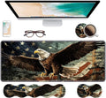Ergonomic Keyboard Wrist Rest &amp Mouse Pad Wrist Rest SetLarge Gaming Desk Mat 31.5x 11.8 with Non-Slip BaseMemory FoamEasy Typing Pain Relief for Home &amp OfficePatriotic American Flag Bal