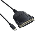 StarTech.com USB C to Parallel Printer Cable - DB25 Female Port for IEEE1284 Printers - Bus Powered - Printer Cable Adapter - USB to DB25 (ICUSBCPLLD25) Black 6ft