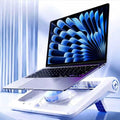 Laptop Cooling Pad for MacBook Air Pro 13 14 15 16 17 Inch Semiconductor Cooler with Integrated Roller Fan 5 Height Adjustment Ergonomic Design Low Noise Quiet Operation for Mac Notebook