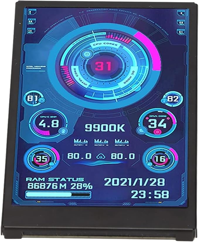 Pomya 3.5 Inch USB Mini Screen 360 Rotation 320 x 480 Resolution Monitor Computer Monitor