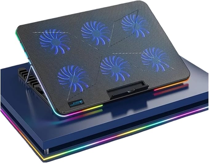 Compatible for TISHRIC Laptop Cooler PC Fan Cooler Notebook Stand for Laptop Cooling Pad 6 Quiet Fans Cooling Radiator Laptop Accessories