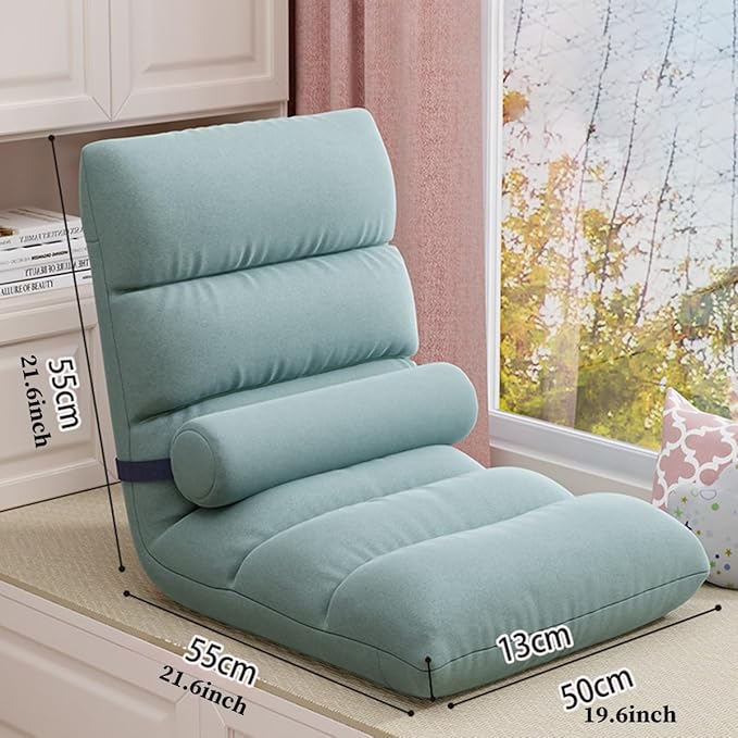 BTZHY Floor Chair Floor Chair with Backrest Foldable Padded Teens Adults Lazy Sofa Meditation Chair Window Chair Floor Chair Gaming Floor Chair Foldable for Living Room (/GrayC)