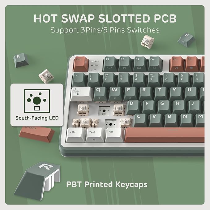 RK ROYAL KLUDGE S98 Mechanical Keyboard w/Smart Display &amp Knob Top Mount 96% Wireless Mechanical Keyboard BT/2.4G/USB-C Hot Swappable Software Support Creamy Sounding 98 Keys